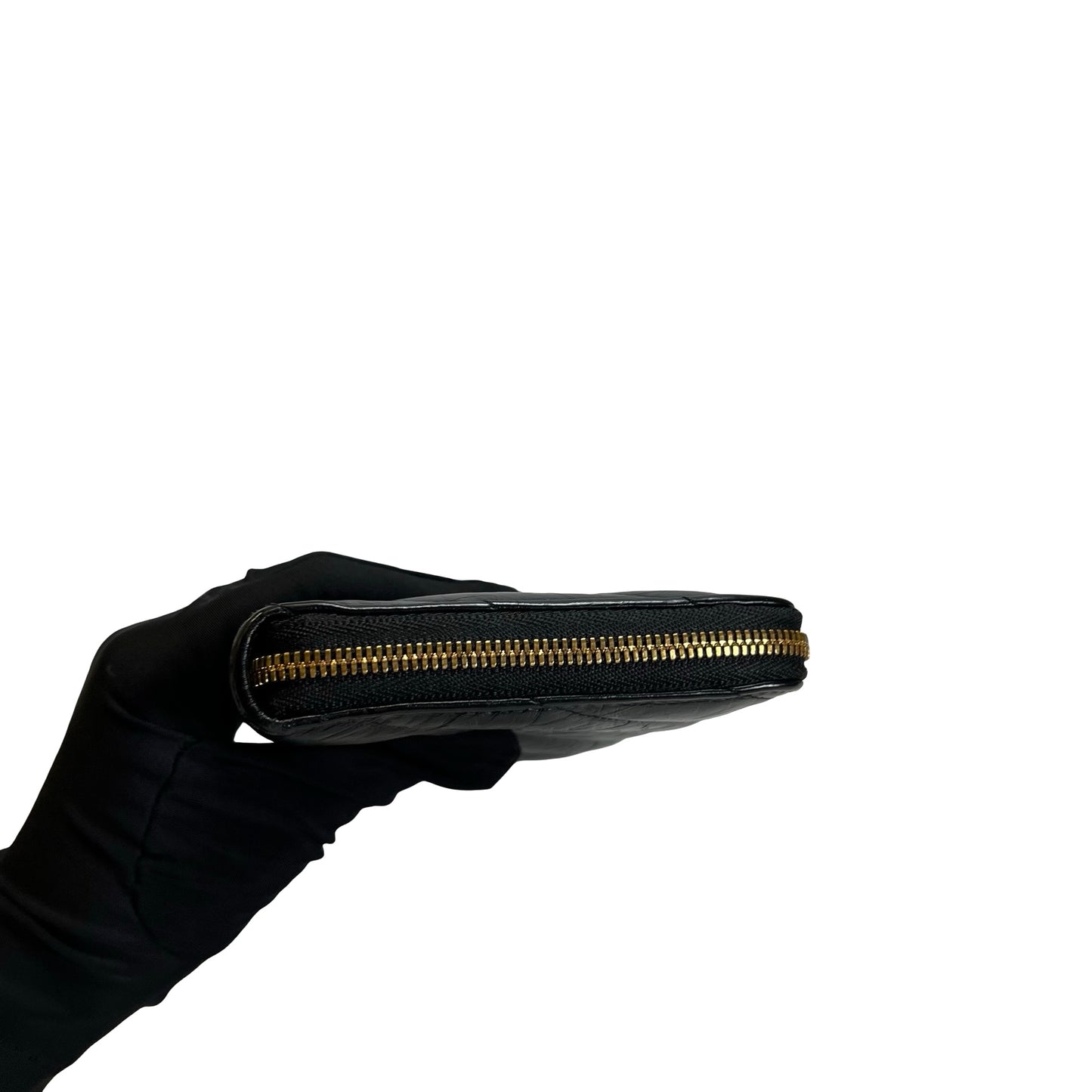 Used BALENCIAGA Quilted Leather Quilted Wallet Long wallet Black Gold