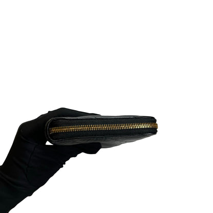 Used BALENCIAGA Quilted Leather Quilted Wallet Long wallet Black Gold