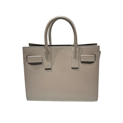 Used Saint Laurent Calfskin Leather Sac de Jour Tote Bag PHW Grey