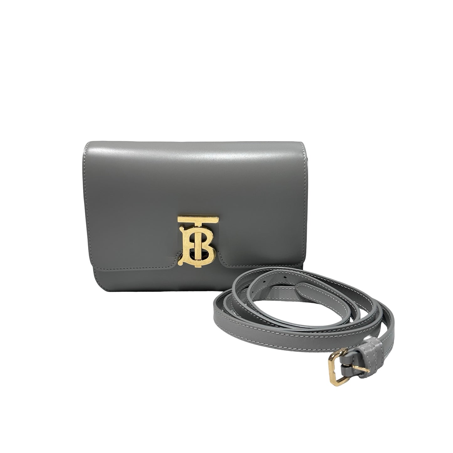 Used BURBERRY Cross Body Bag Grey GHW