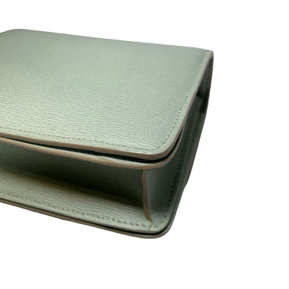 CELINE Epi Leather Classic Box Shoulder Bag Light Green GHW