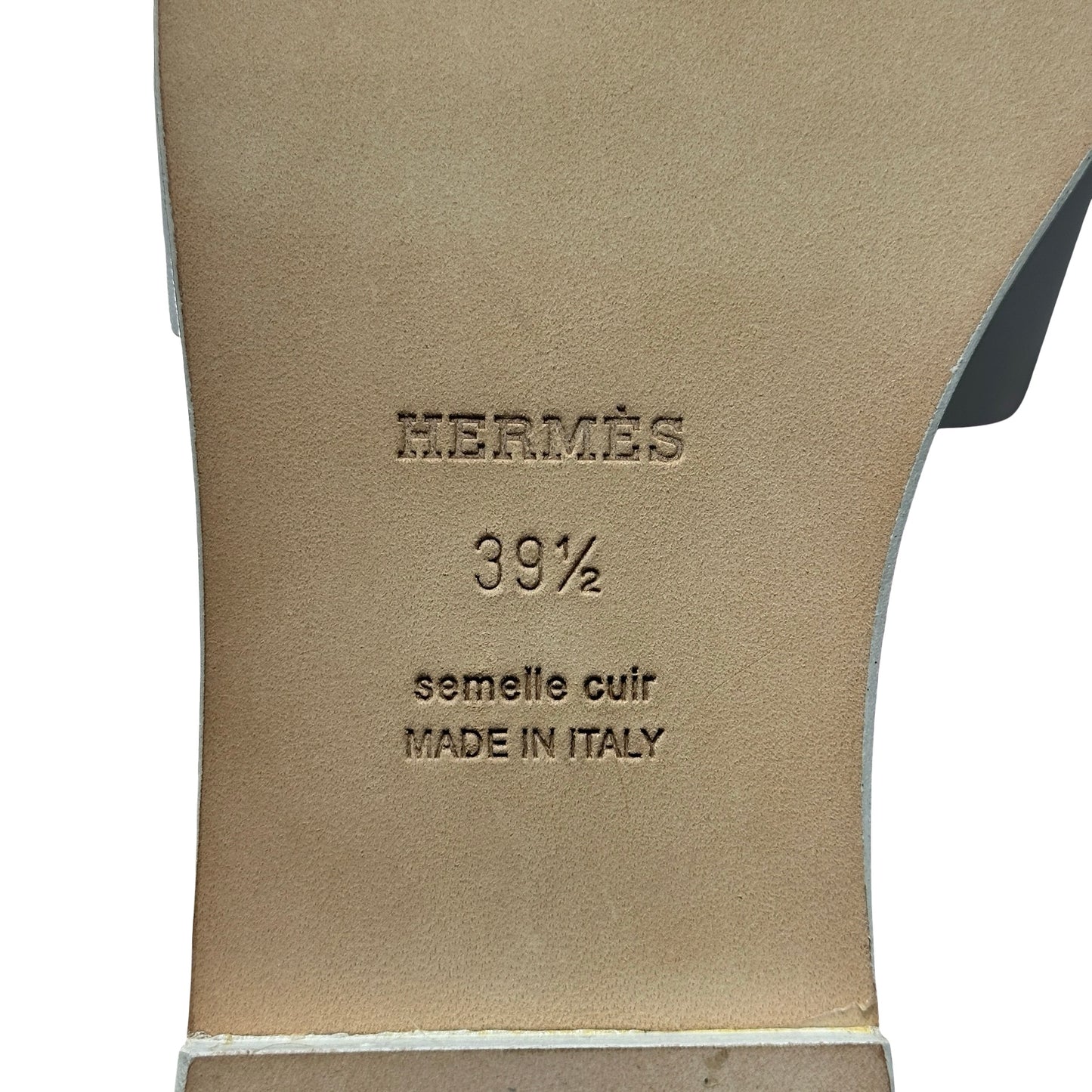 Unused HERMÈS Oran Clous Pyramides Sandals Shoes White
