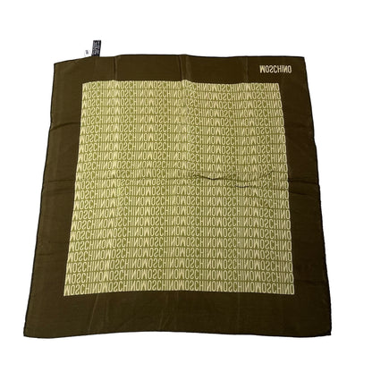 Used MOSCHINO Silk Monogram Square Scarf Green