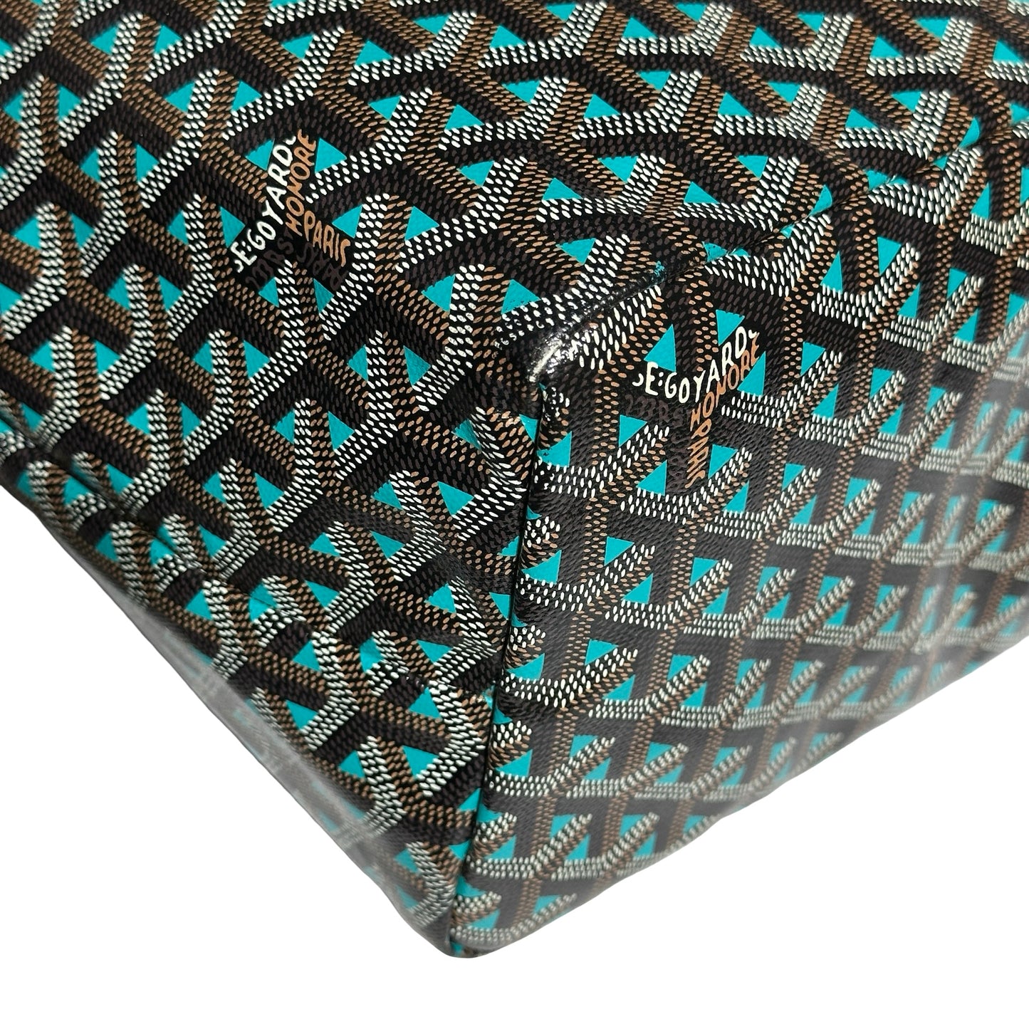 Used GOYARD Tote PM Tote Black Blue Tote Bag Black BLUE