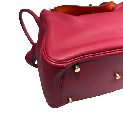 Used HERMÈS Lindy 30 Two Way Shoulder Bag Red Orange (93) GHW