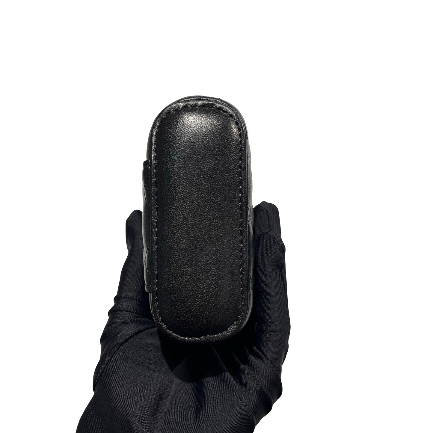 Used CHANEL Lambskin Leather Cross Body Bag Black GHW