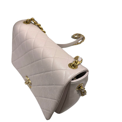 Used CHANEL Quilted Caviar 20B small fashion therapy flap bag Chain Shoulder Bag Light Purple