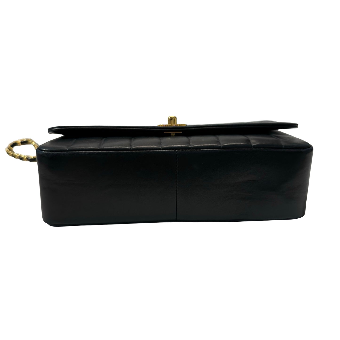 Used Chanel Lambskin Leather Cf Flap Vintage Shoulder Bag Black GHW