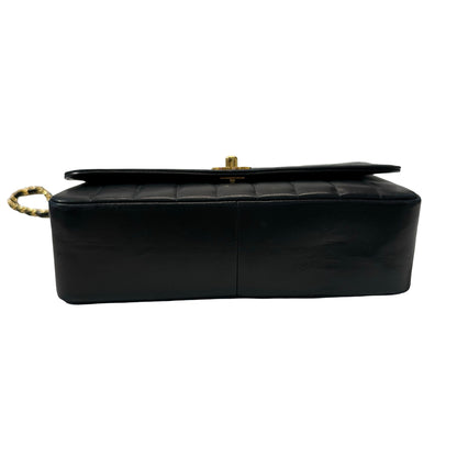 Used Chanel Lambskin Leather Cf Flap Vintage Shoulder Bag Black GHW