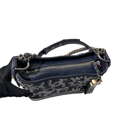 CHANEL Sequins Calfskin Leather Gabrielle small Cross Body Bag