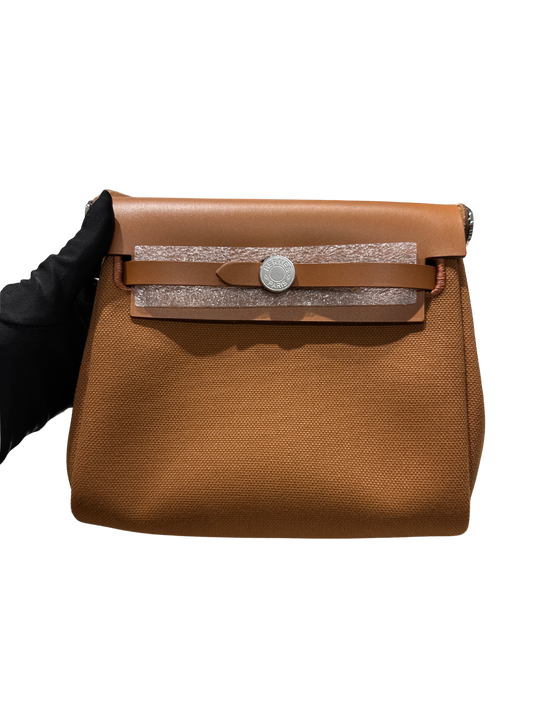 Brand New HERMES Mini Herbag Shoulder Bag Gold PHW