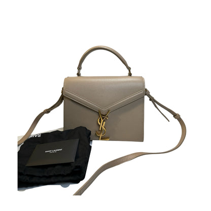 Used SAINT LAURENT grained calfskin Cassandra Handbag taupe