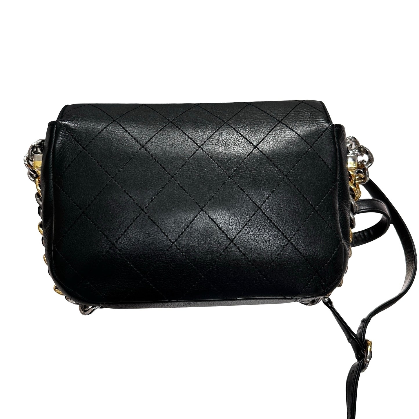 Used CHANEL Cross Body Bag Black GHW PHW