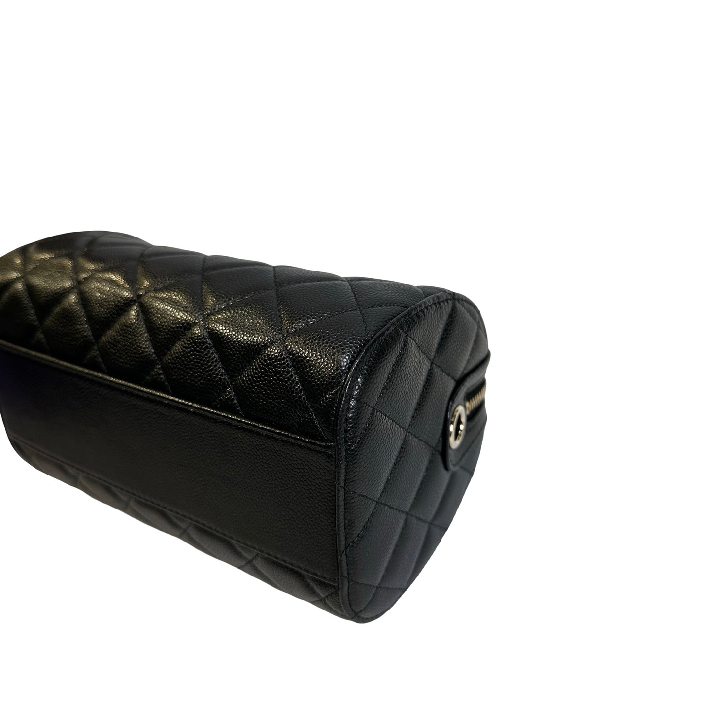 Used CHANEL Quilted Caviar leather Caviar Vanity Case Vanity case Black Gold
