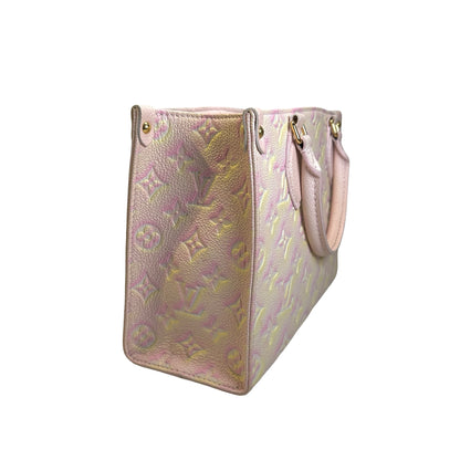 Used LOUIS VUITTON Monogram Empreinte Leather On The Go Handbag Sunrise Pastel