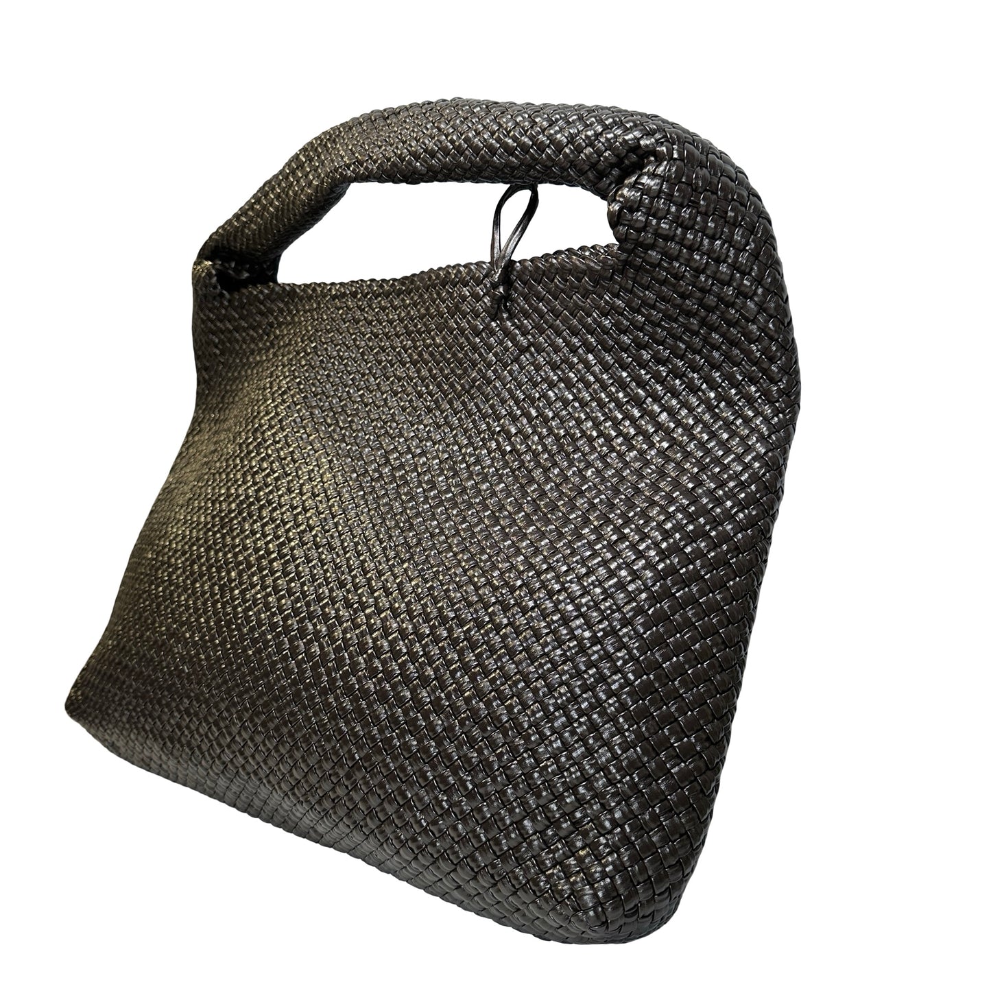 Used BOTTEGA VENETA Intrecciato Woven Tote Handbag Brown