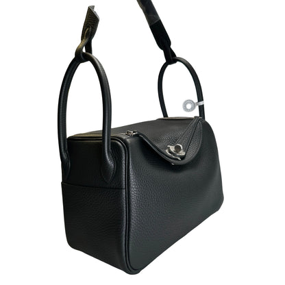 Brand New HERMES Leather Lindy 26 Handbag Black PHW
