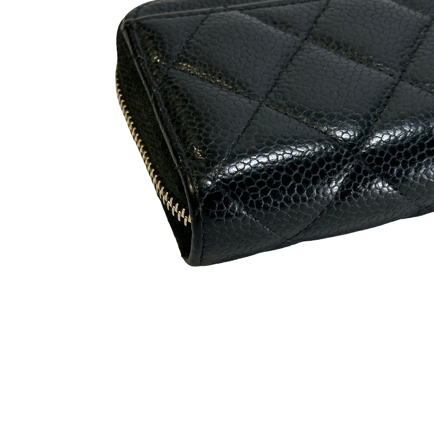 Used CHANEL Caviar Quilted Classic Zipped Coin Purse Coin Purse Black Gold hardware