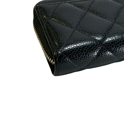Used CHANEL Caviar Quilted Classic Zipped Coin Purse Coin Purse Black Gold hardware