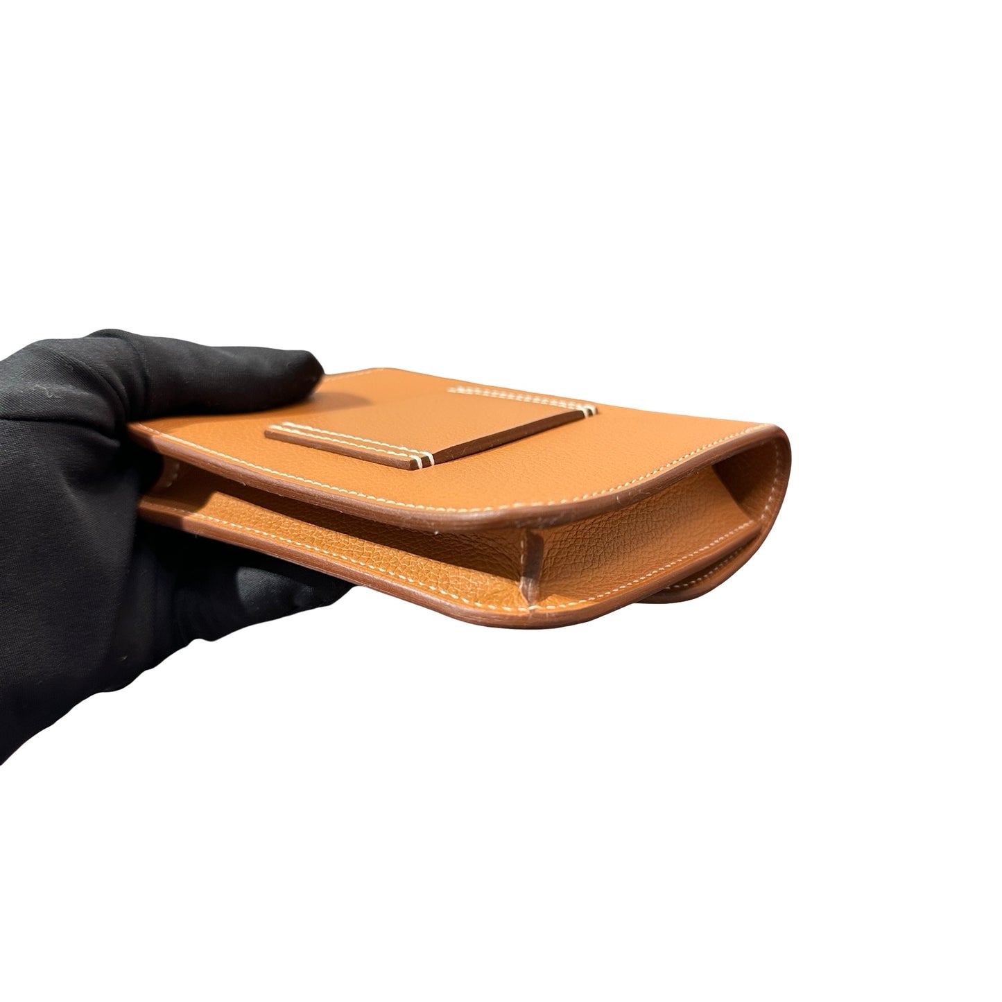 Unused Hermès Calfskin Leather Constance Slim Wallet Gold GHW