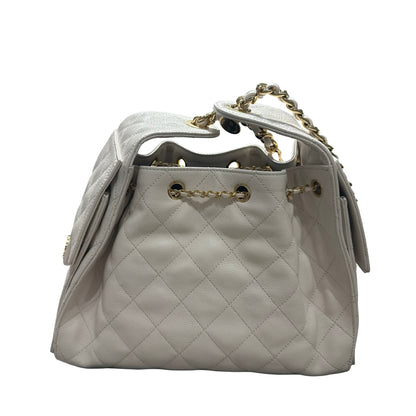 Brand New CHANEL Calfskin 25 Bag Dmall Shoulder Bag White GHW