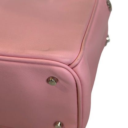 Used DIOR Calfskin Lady Dior Handbag Pink PHW