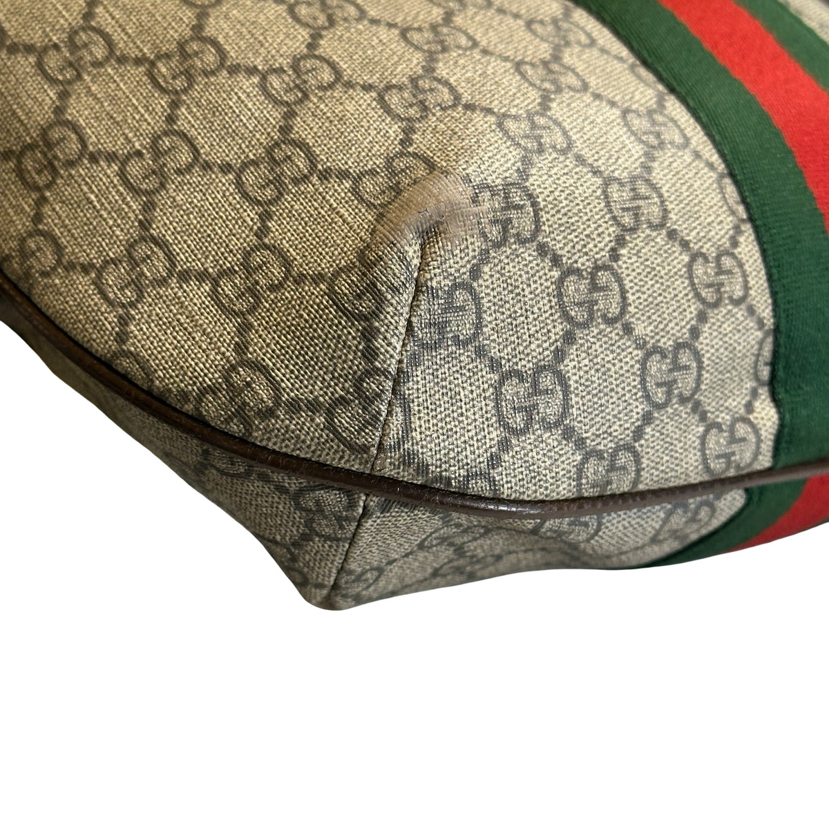 Used GUCCI GG Supreme Web Ophidia Shoulder Bag Beige Brown Green Red