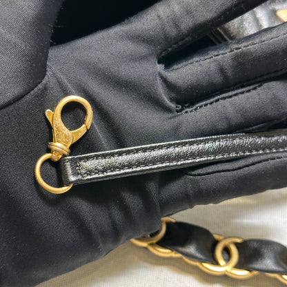 Used CHANEL Quilted Calfskin Hobo Bag Hobo Bag Black Gold