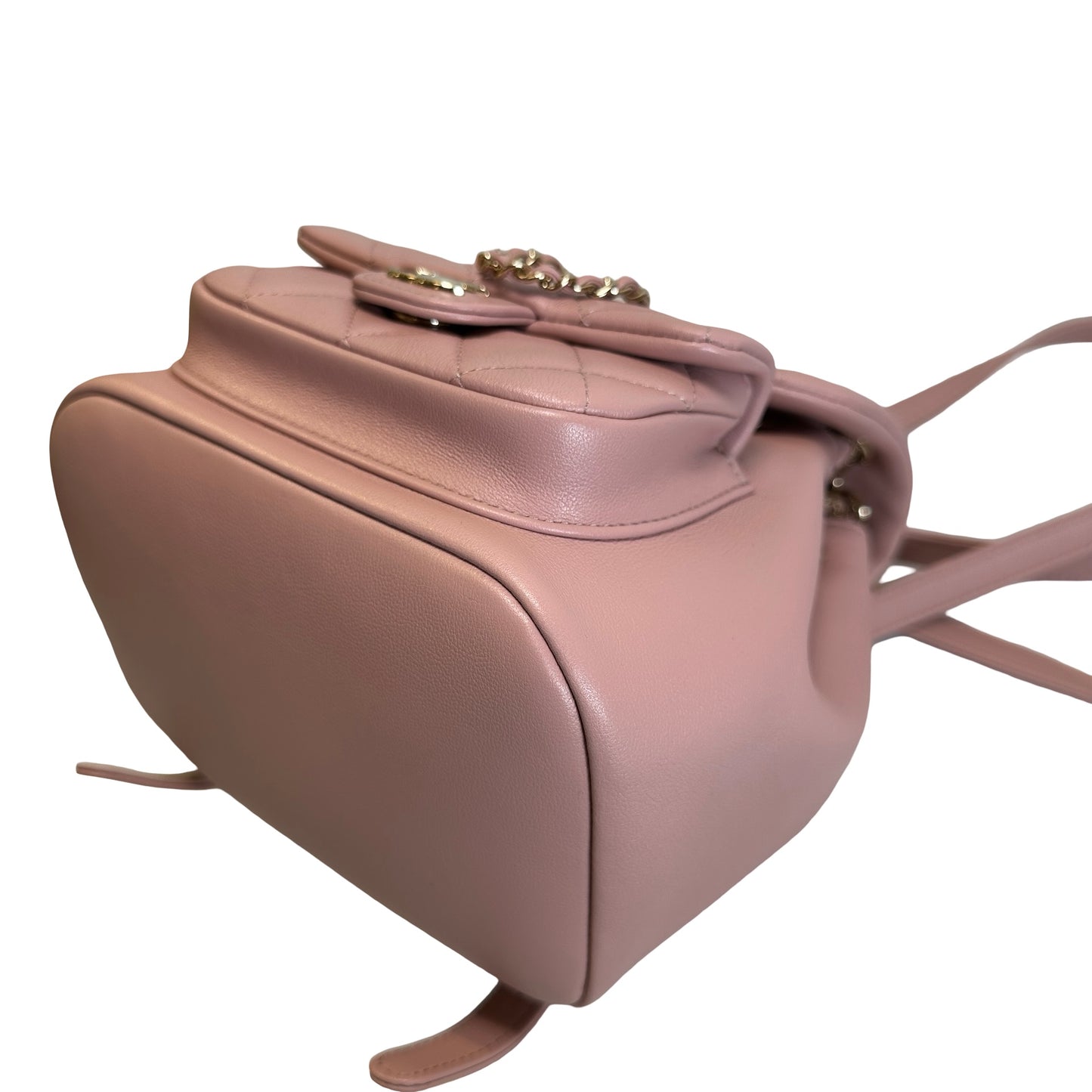 Brand New CHANEL Quilted Calfskin Duma Backpack Pink Gold
