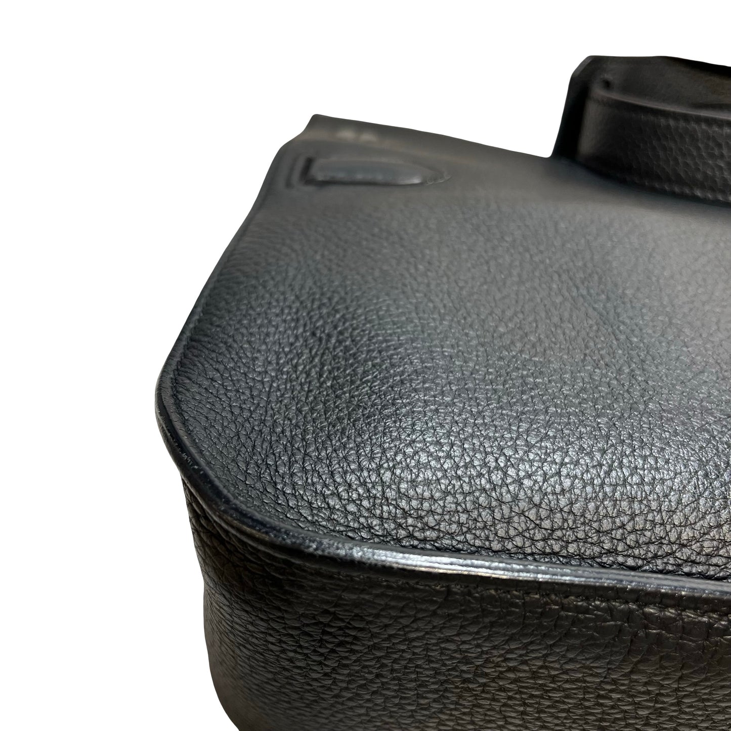 Used HERMÈS Calfskin Leather Jypsieve 28 Shoulder Bag Black PHW