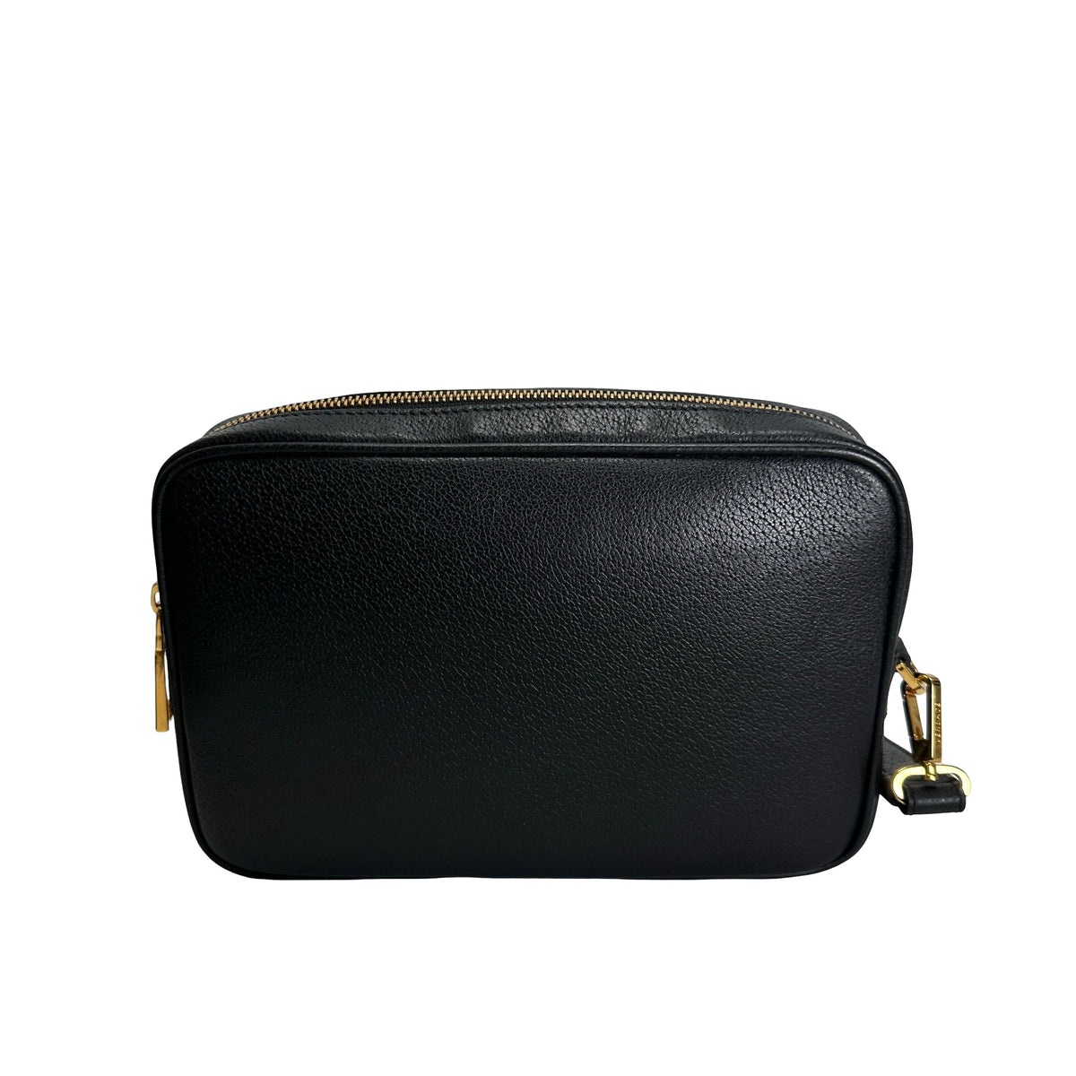 VERSACE Pebbled Leather Medusa Camera Bag Camera Bag Black Gold