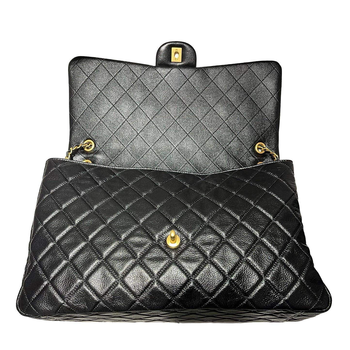 Used CHANEL Flap Shoulder Bag Black GHW
