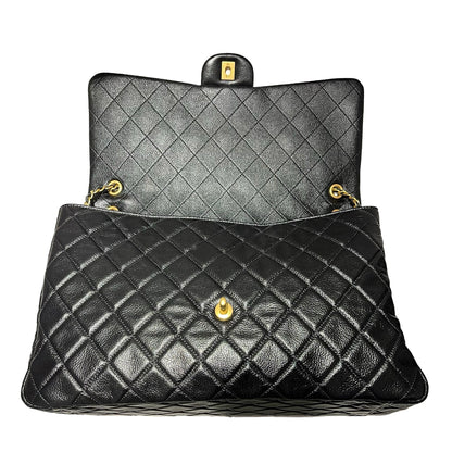 Used CHANEL Flap Shoulder Bag Black GHW