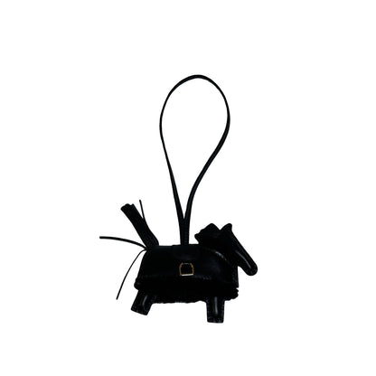 Brand New HERMES Leather Shearling Rodeo Rodeo Black