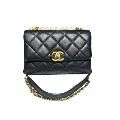 Used CHANEL Shoulder Bag Black GHW