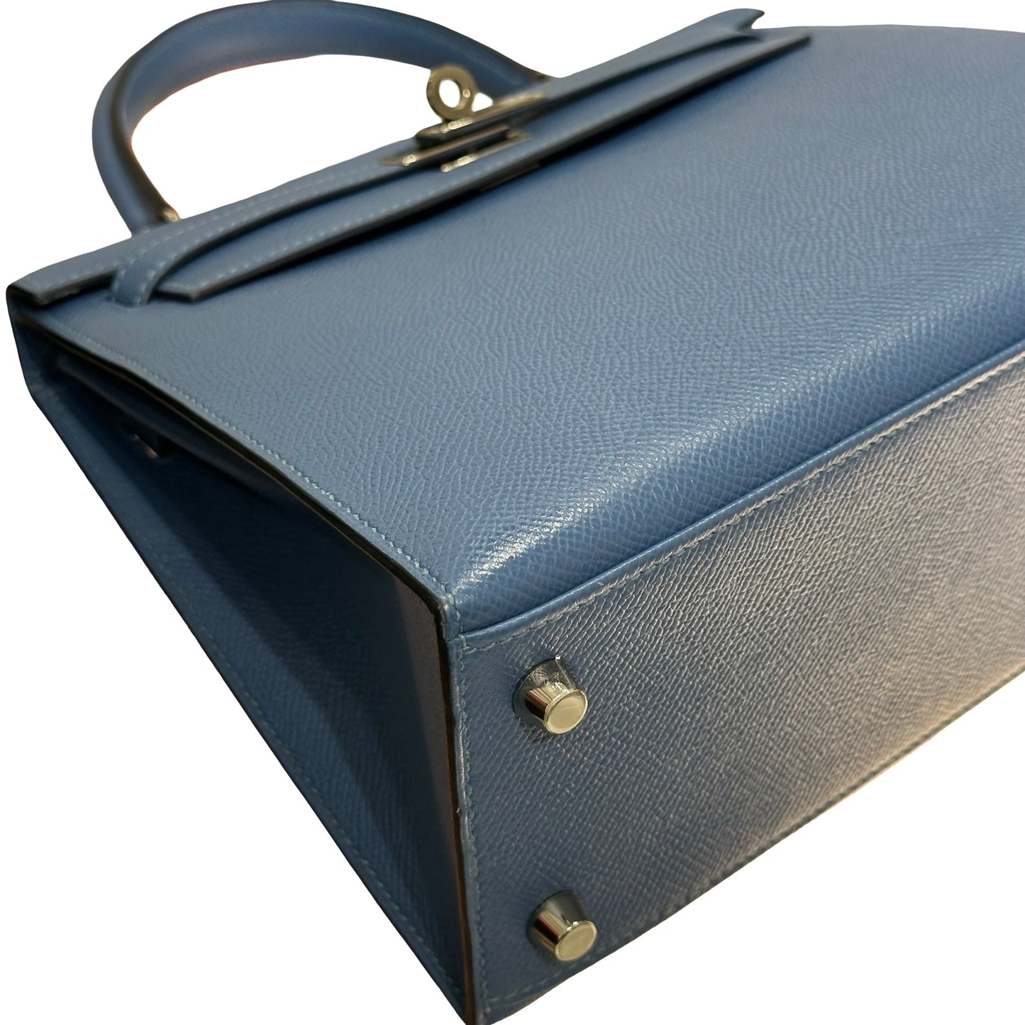 Used HERMÈS Kelly 25 Handbag Blue PHW