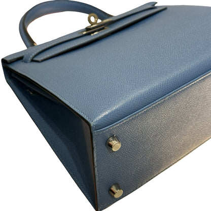 Used HERMÈS Kelly 25 Handbag Blue PHW