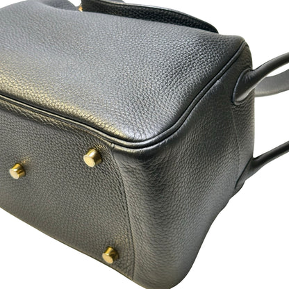 Used HERMES TC Lindy 26 Handbag Black GHW