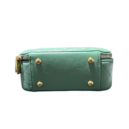 Used Chanel Chic Riviera Top Handle Vanity Case Green GHW