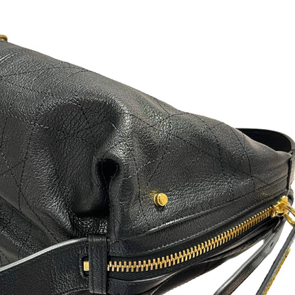 Used DIOR Calfskin Leather D-Joy Medium Shoulder Bag Black