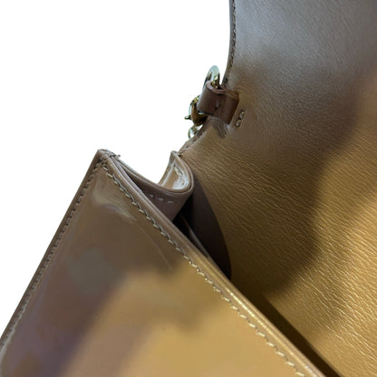Used DIOR Cannage Patent Leather Cannage Long wallet Beige