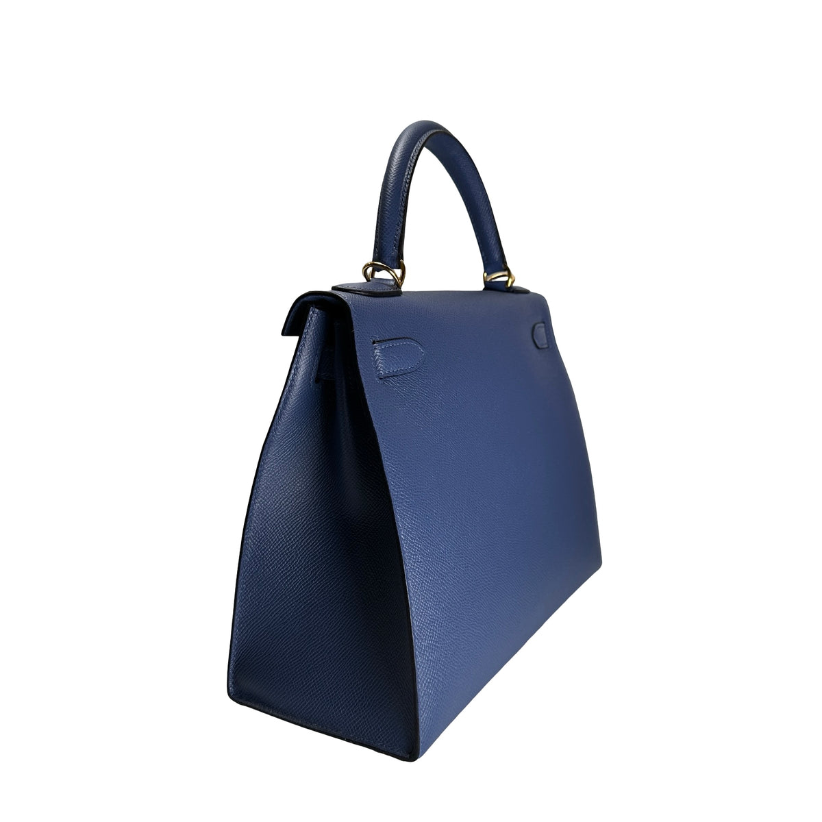 Used HERMES Epsom Kelly 28 with strap Handbag Blue Gold