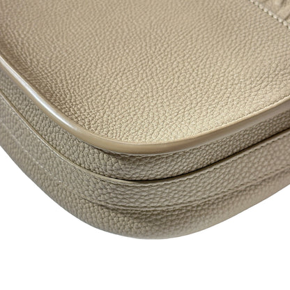 Used DIOR Calfskin Leather Bobby Cross Body Bag Beige GHW