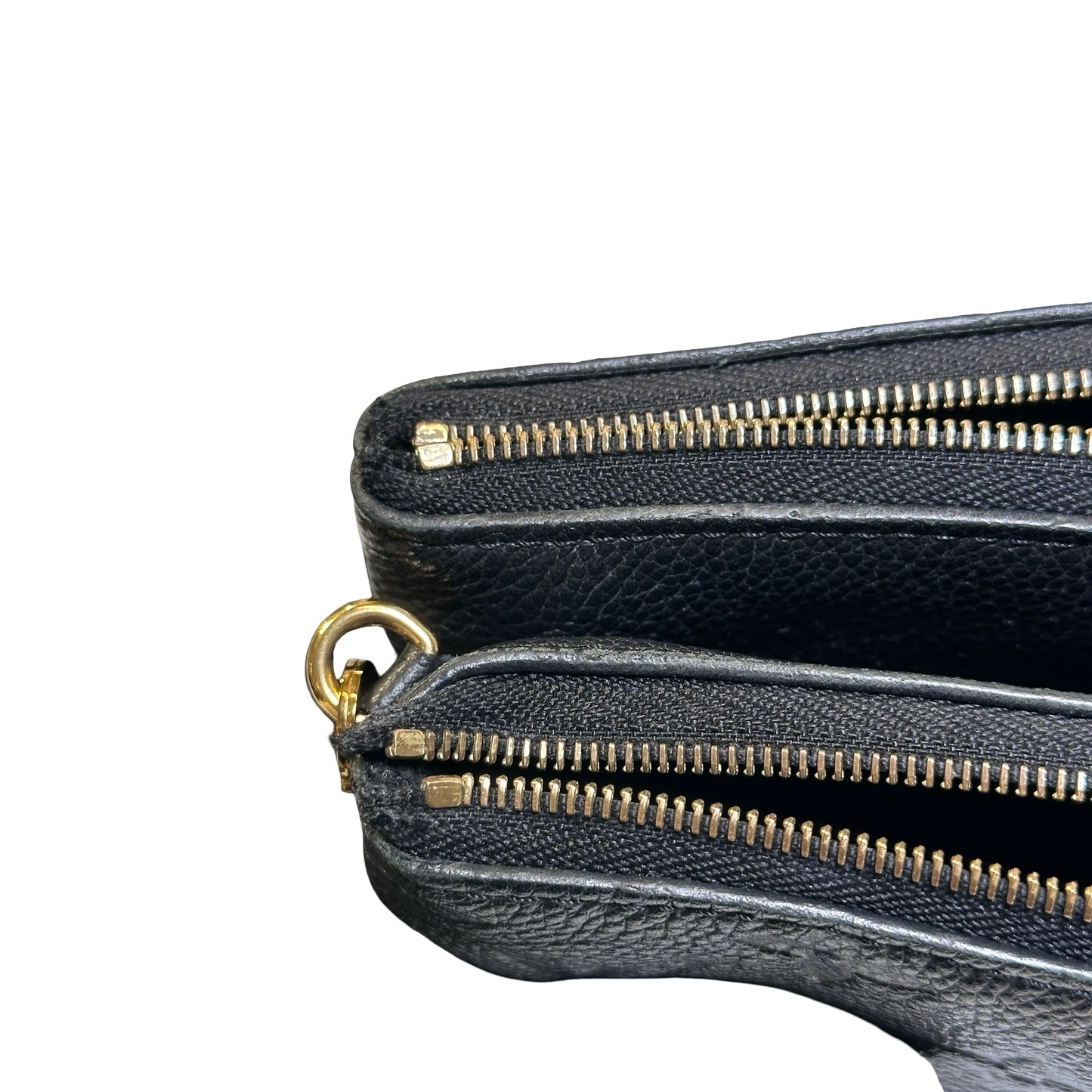 Used LOUIS VUITTON Monogram Eclipse coated canvas Double Zip Pochette Shoulder Bag Black GHW