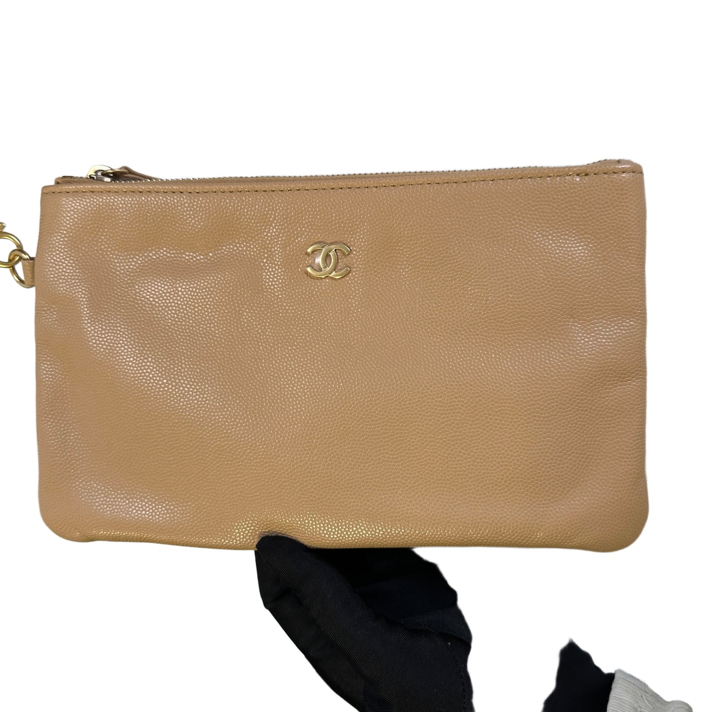 CHANEL Quilted Caviar Quilted Bucket Bag Bucket Bag Beige Gold