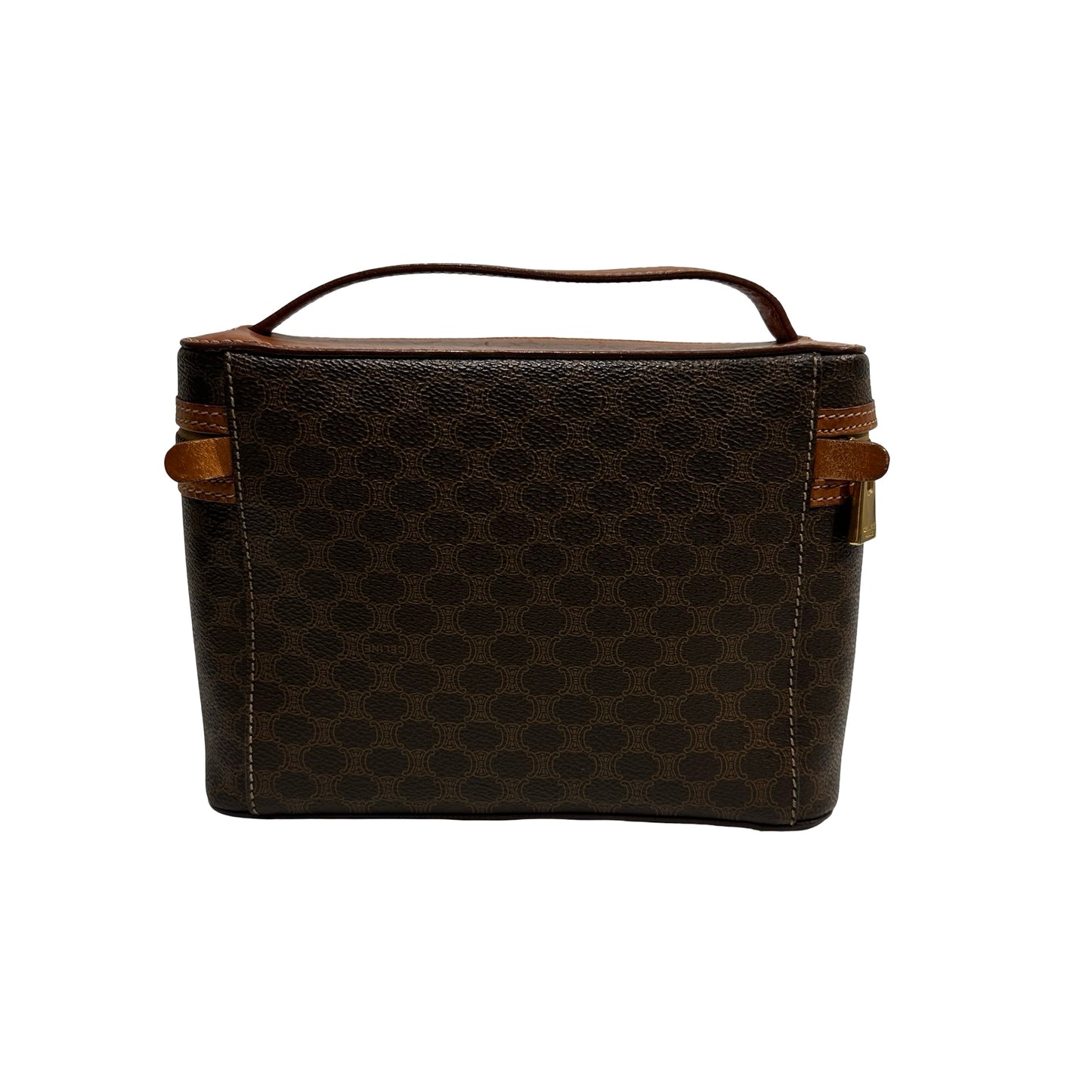 CELINE Macadam Macadam Canvas Bag Handbag Brown