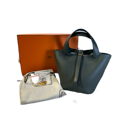 Used HERMES TC Picotin 18 Handbag Dark Green