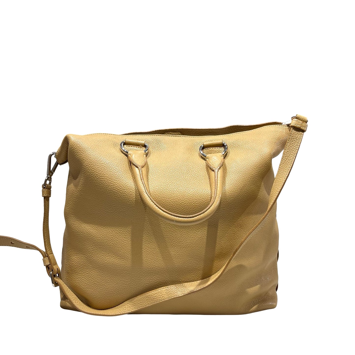 Used PRADA Tote Bag PHW Beige Blue