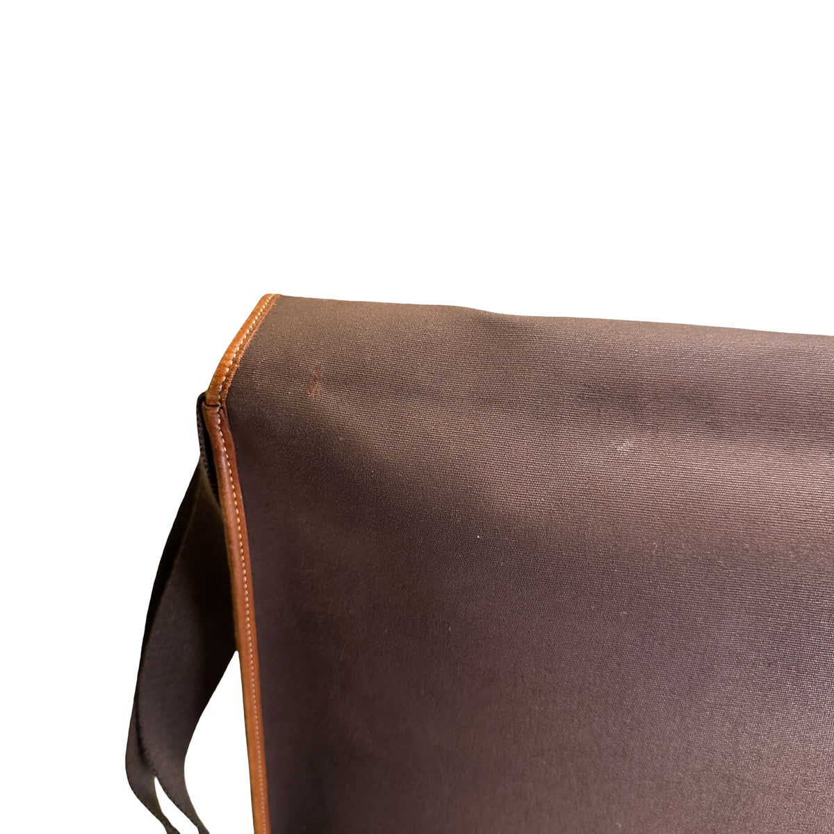 Used HERMES Canvas Leather Barda Shoulder Bag Brown