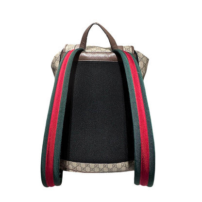 Used Gucci Coated Canvas Backpack Brown GHW